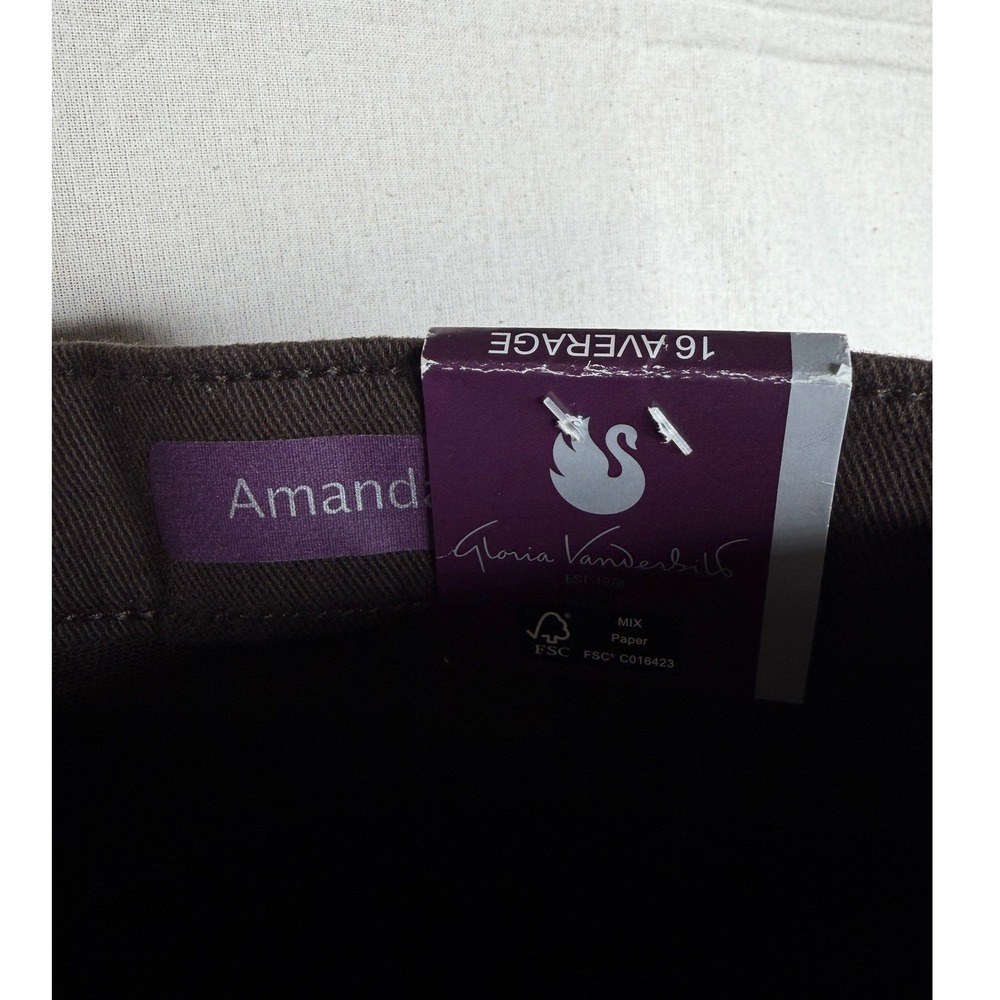 New Gloria Vanderbilt Amanda Slimming Classic Tapered Leg Pants size 16 Brown - Picture 6 of 12